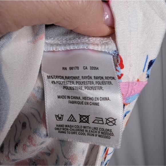 Anthropologie Ridged Yoke Floral Print Ruffle Sleeve Boho Cottagecore Knit Top S - Picture 8 of 9